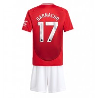 Camisa de time de futebol Manchester United Alejandro Garnacho #17 Replicas 1º Equipamento Infantil 2024-25 Manga Curta (+ Calças curtas)